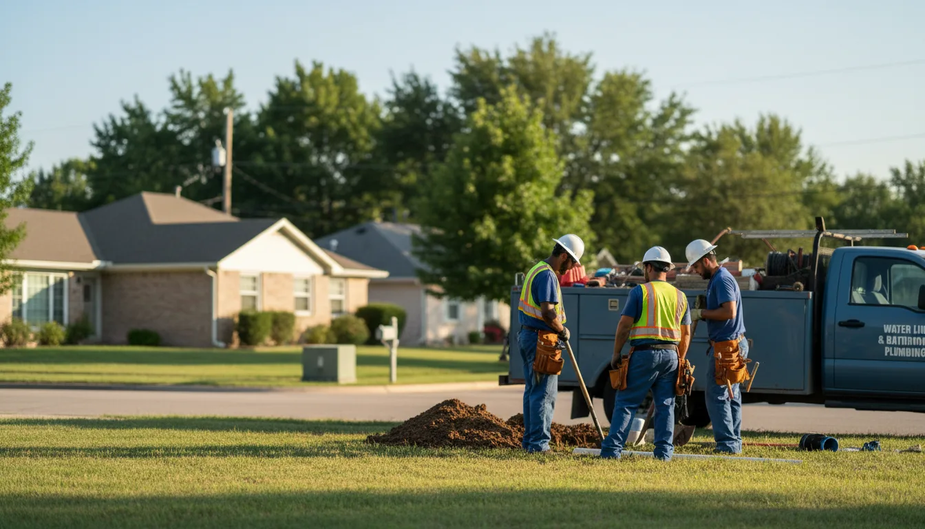 Residential water line and bathroom plumbing service in Middleburg, OH